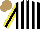 Silk - Black, white stripes, yellow sleeves and black stripe, light brown cap