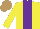 Silk - Yellow, purple stripe, light brown cap