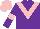 Silk - Purple body, pink chevron, purple arms, pink armlets, pink cap, purple striped