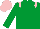 Silk - Emerald green, pink epaulets, pink cap
