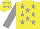 Silk - Yellow, grey stars, sleeves and stars on cap