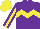 Silk - Purple, yellow chevron hoop, purple sleeves with yellow stripe, yellow cap