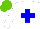 Silk - White, blue cross, light green cap