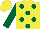 Silk - Yellow body, dark green spots, dark green arms, yellow cap