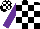 Silk - Black and white checked, purple sleeves, black and white checked cap
