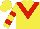 Silk - Yellow, red 'v', red hoops on sleeves