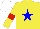 Silk - Yellow, blue star, red armbands, white cap