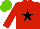 Silk - Red, black star, light green cap