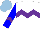 Silk - White, purple chevron hoop, blue sleeves with purple chevron, light blue cap