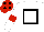 Silk - White, black hollow box, red armlet, red cap, black spots