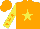 Silk - Orange, yellow star, yellow sleeves, orange stars and cap