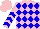 Silk - Pink and blue diamonds, blue chevrons on pink sleeves