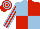 Silk - Light blue and red (quartered), red and light blue striped sleeves, hooped cap