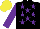 Silk - Black, purple stars, sleeves, yellow cap