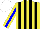 Silk - Yellow, black stripes, yellow sleeves with blue stripe, white cap