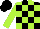 Silk - Black, lime green blocks, lime green sleeves, black cap