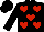 Silk - Black with red hearts, black sleeves