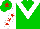 Silk - Big-green body, white chevron, white arms, red stars, big-green cap, red star