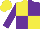 Silk - yellow and purple quarters, purple sleeves