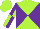 Silk - Lime and purple diagonal quarters, lime and purple  quartered sleeves