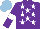 Silk - Purple, white stars, white armbands, light blue cap