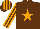 Silk - Brown, orange star, striped sleeves and cap