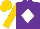 Silk - Purple, white diamond, gold sleeves, gold cap
