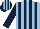 Silk - Light blue & dark blue stripes, dark blue sleeves, dark blue & light blue striped cap