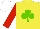 Silk - Yellow, light green shamrock, red sleeves, white cap