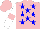 Silk - pink, blue stars, white sleeves, pink armlets