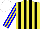 Silk - Yellow,black stripes,yellow sleeves,blue stripes ,yellow cap, white cap