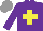 Silk - Purple, yellow cross, grey cap