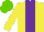 Silk - Yellow, purple stripe, light green cap