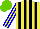 Silk - Yellow,black stripes,yellow sleeves,blue stripes ,yellow cap, light green cap