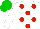 Silk - White, red spots, green cap