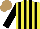 Silk - Yellow, black stripes, sleeves, light brown cap