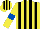 Silk - Yellow, black stripes, royal blue armlets, yellow and black striped cap