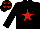 Silk - Black, red star, black cap, red stars