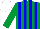 Silk - Emerald green, blue stripes, white cap