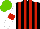 Silk - Black, red stripes, white sleeves with red armbands, light green cap