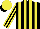 Silk - Black jacket, yellow vertical stripes, black sleeves, yellow stripes, yellow cap, black peak