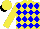 Silk - Yellow jacket, blue diamonds, yellow sleeves, yellow cap, black peak