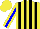 Silk - Yellow, black stripes, yellow sleeves, blue stripe, yellow cap