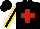 Silk - Black, red cross, yellow sleeves, black stripe, black cap