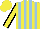 Silk - Yellow, light blue stripes, yellow sleeves, black seams, yellow cap