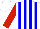 Silk - White, blue stripes, red sleeves, white cap