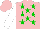 Silk - Pink, green stars, white sleeves, pink cap