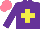 Silk - Purple, yellow cross, salmon cap