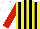 Silk - Yellow, black stripes, red sleeves, white cap