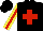 Silk - Black, red cross, yellow sleeves with red stripe